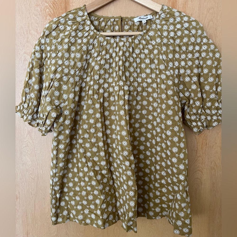 Madewell blouse, floral mustard